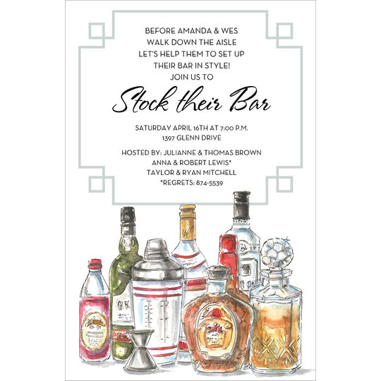 Spirit Bottles Shower Invitations